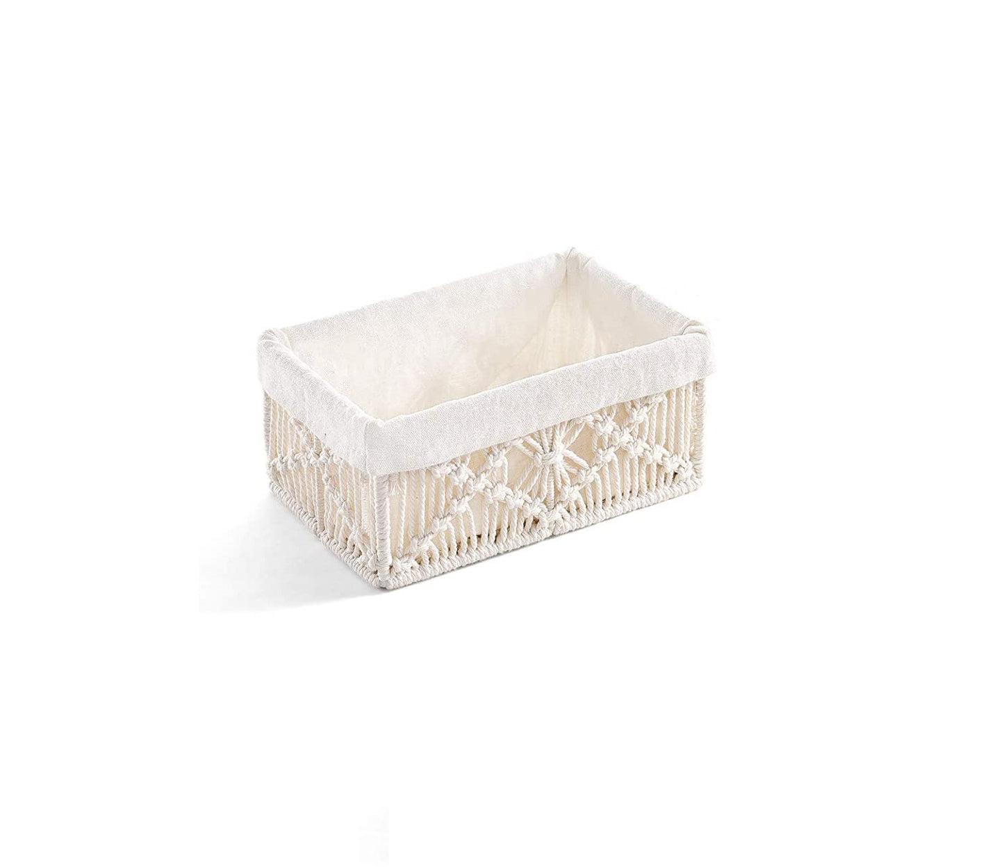 Macrame Boho Theme Basket (Makeup storage, Nursery, Desktop Storage)