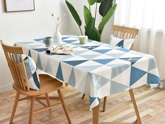 Contemporary Design Hues of Blue Tablecloth