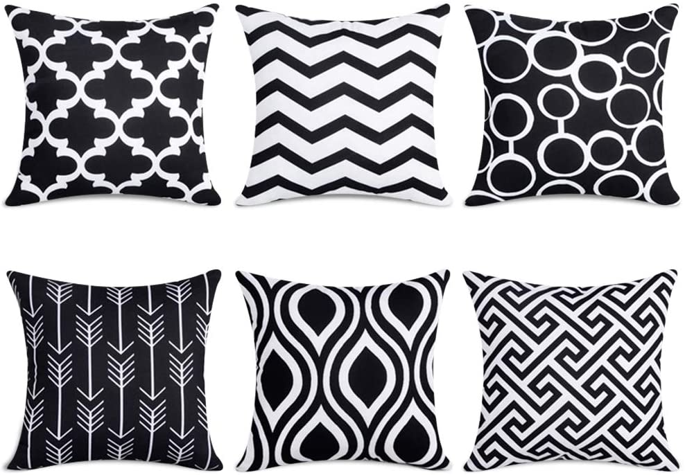 Ebony n Ivory Theme Throw Pillow Covers