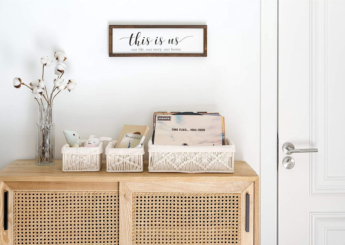 Macrame Shelf Organiser/ Nursery Basket Set - Boho Design