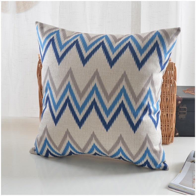 Indigo blue Ikat Print Decorative Throw Pillow covers with Sham