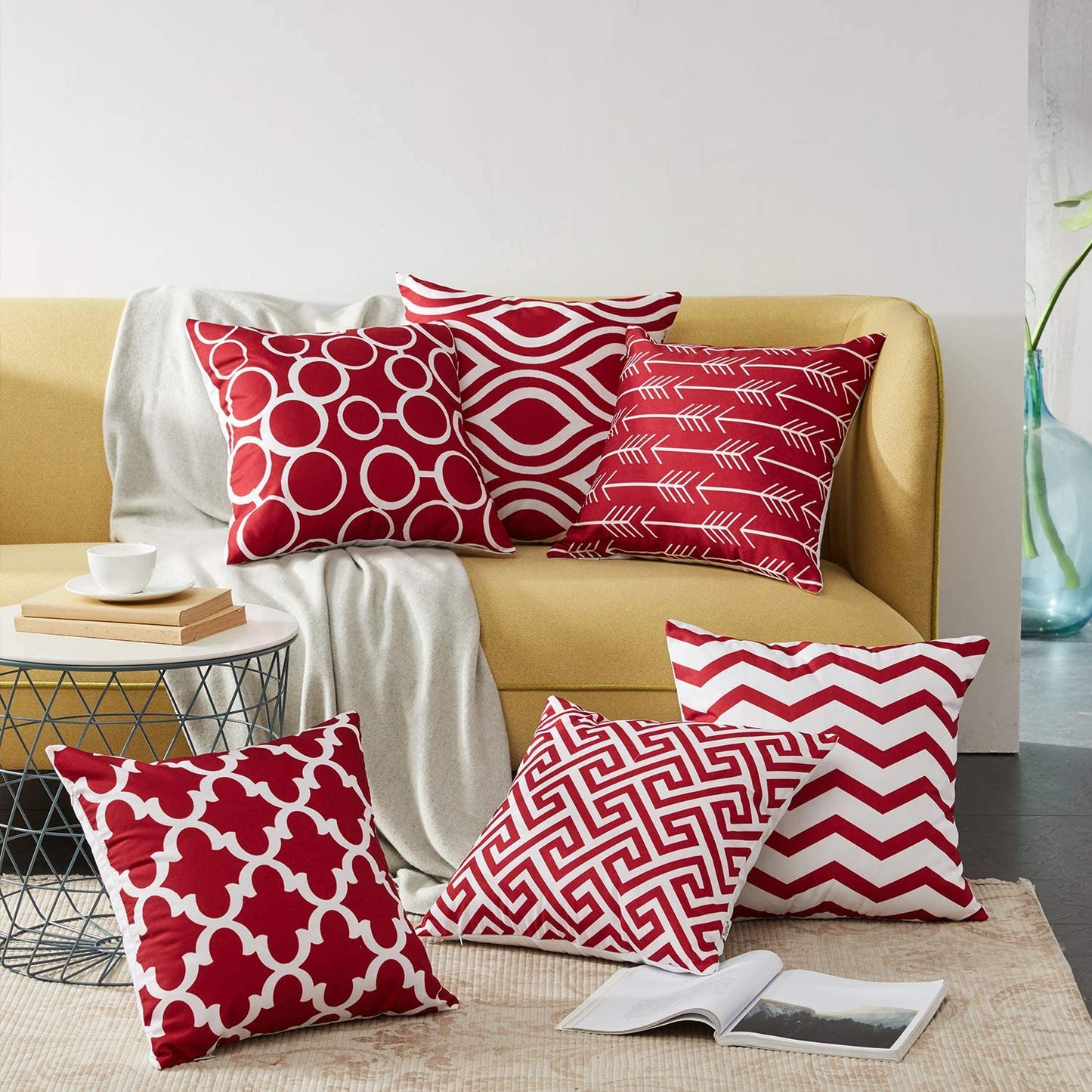 Cushion Cover set - Wine colour - Contemporary