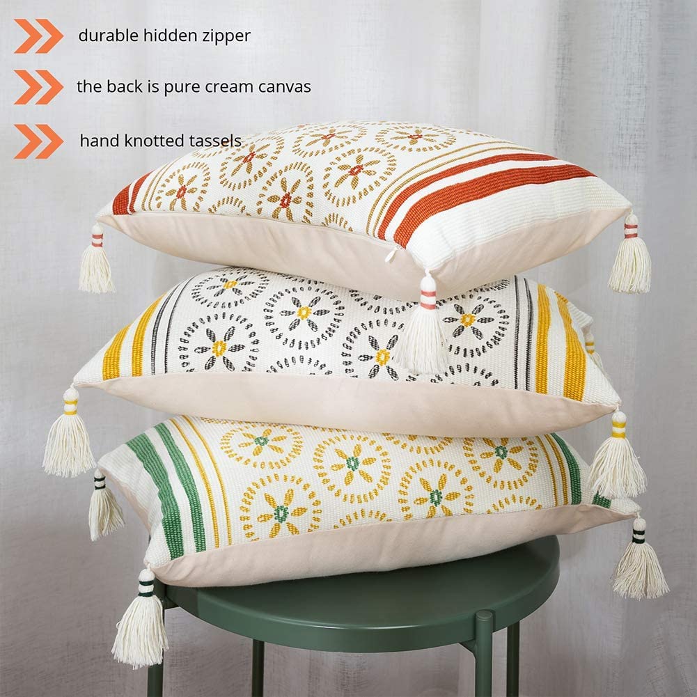 Yellow and grey Twin shade combo cushion cover