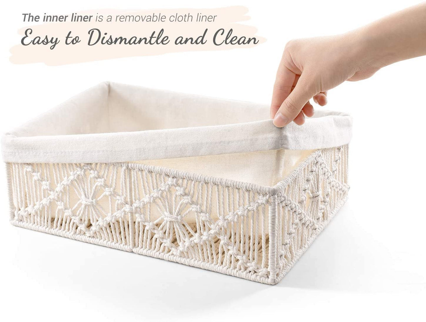 Macrame Shelf Organiser/ Nursery Basket Set - Boho Design