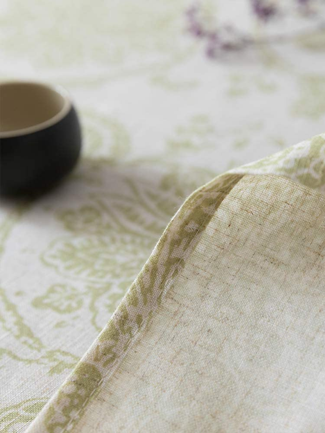 Floral Printed Cotton Tablecloth for Dining Table, Patio Table, Picnic Table, Hotel Buffet Table -  Sage Green