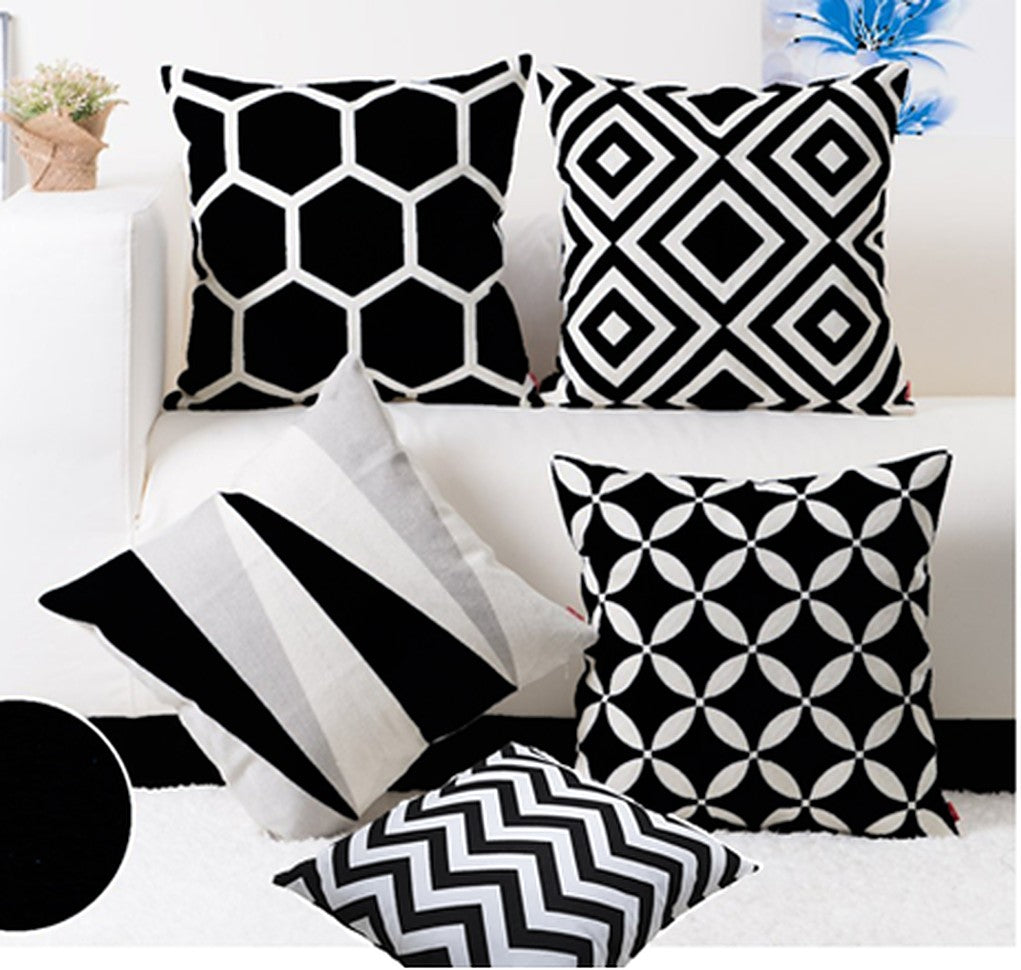 Checkers theme Black & White cushion Covers