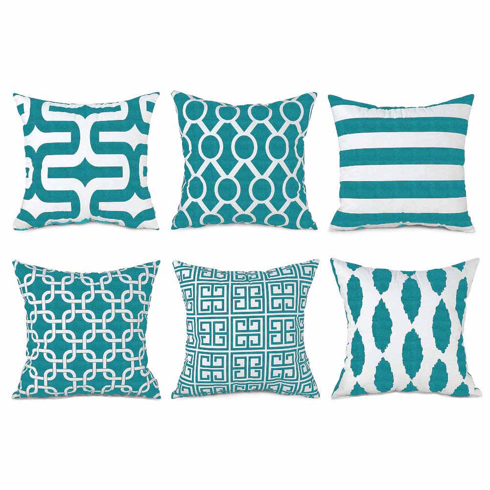 Aqua Cushion Covers (Set of 6)