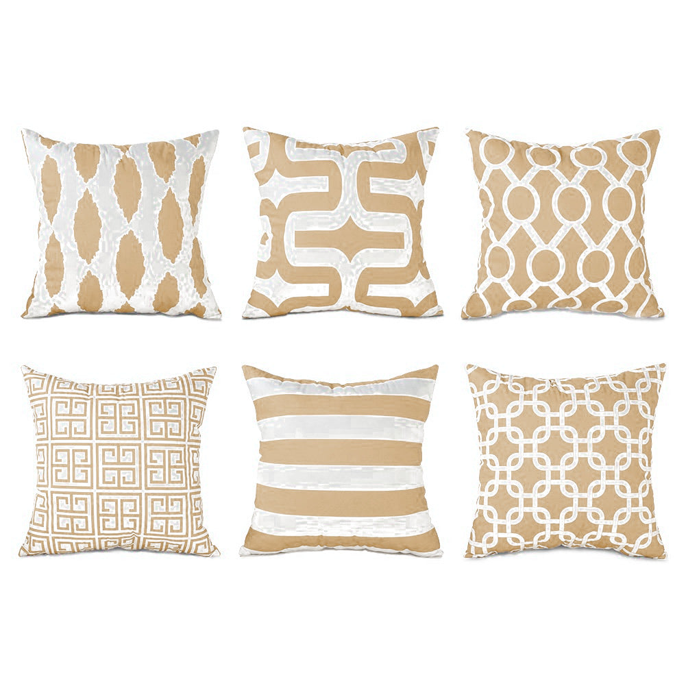 Beige contemporary throw pillow covers