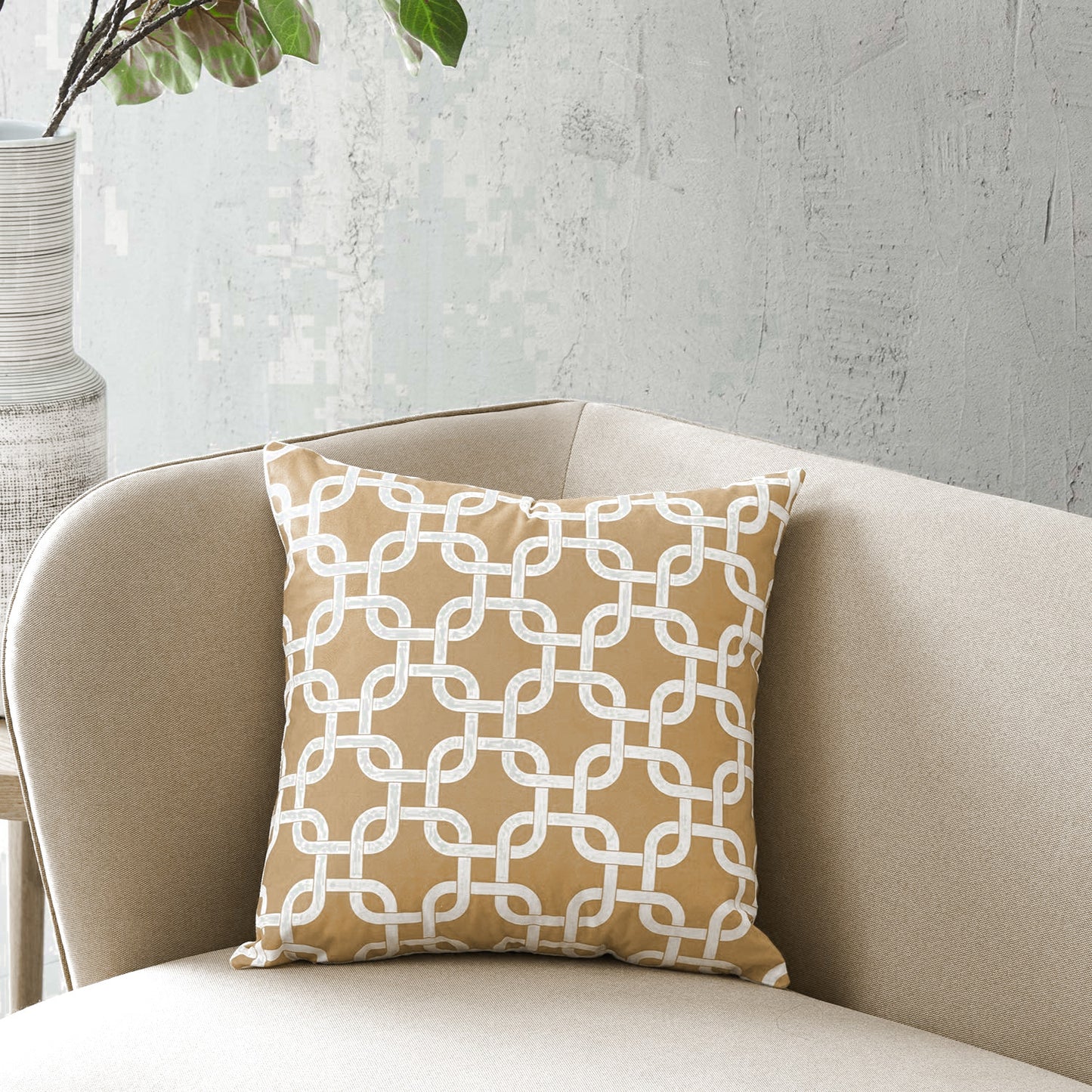 Beige contemporary throw pillow covers