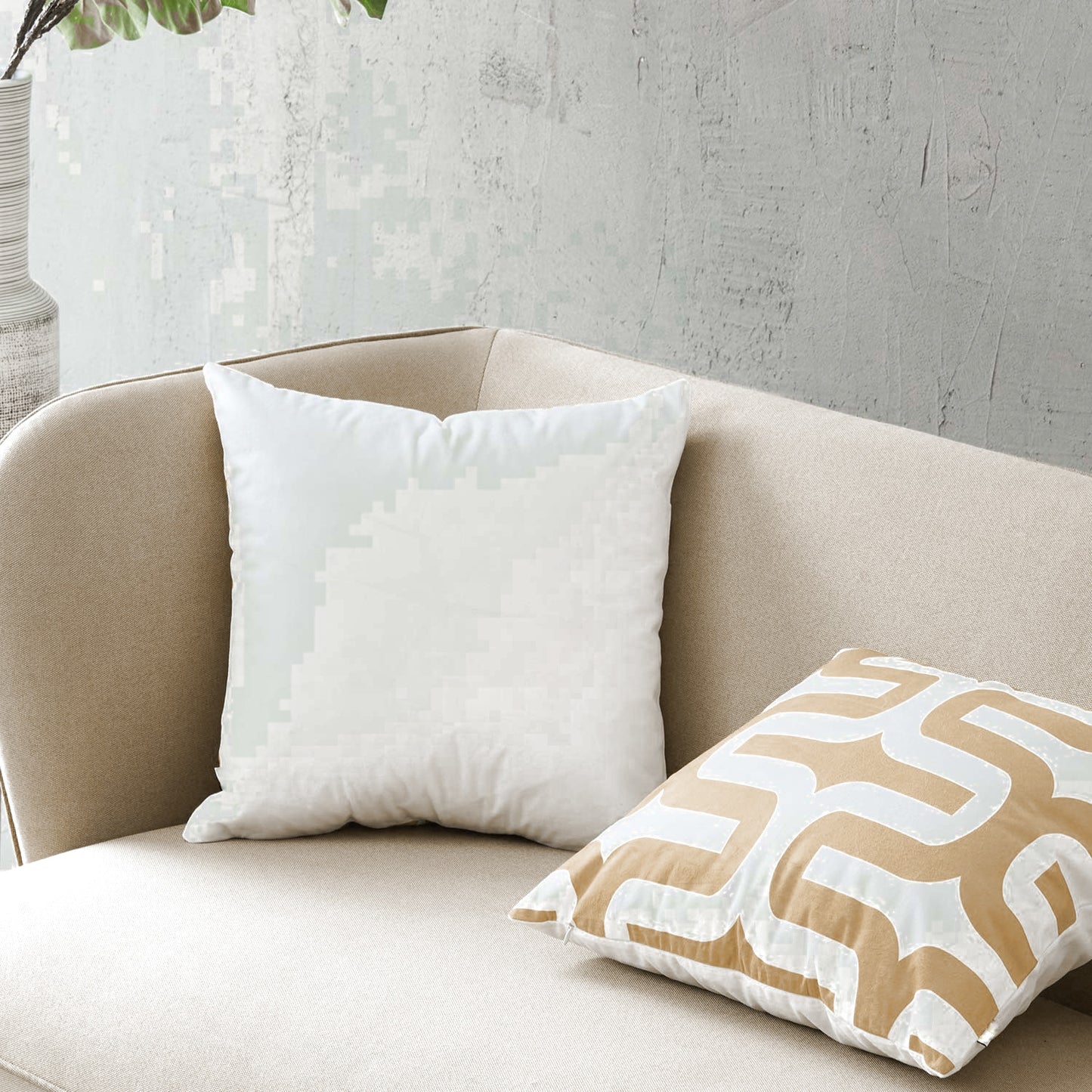 Beige contemporary throw pillow covers