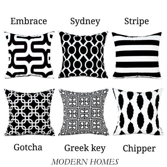 Black and White Decorative Throw Pillow Covers