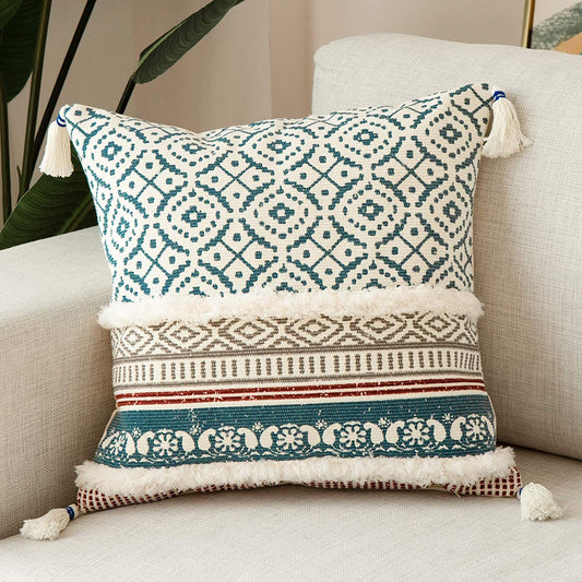 Distress Print - Tufted Boho Collection with Tassles