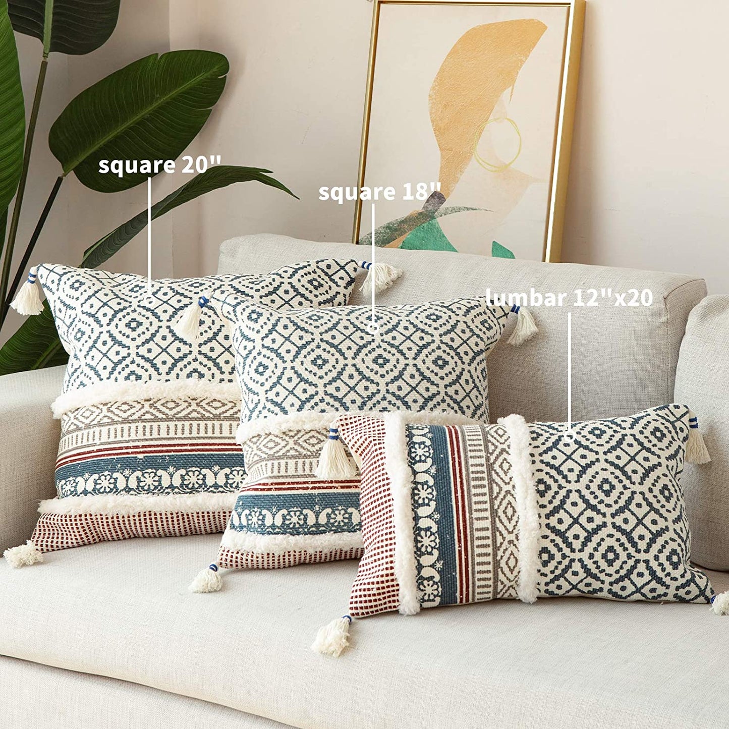 Distress Print - Tufted Boho Collection with Tassles