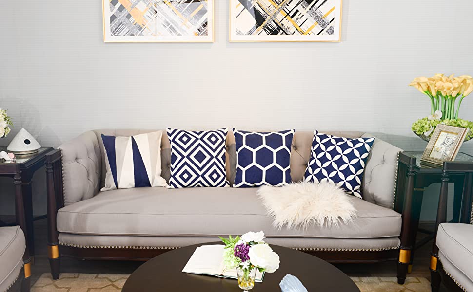 Dark Blue Decorative Cushion Covers