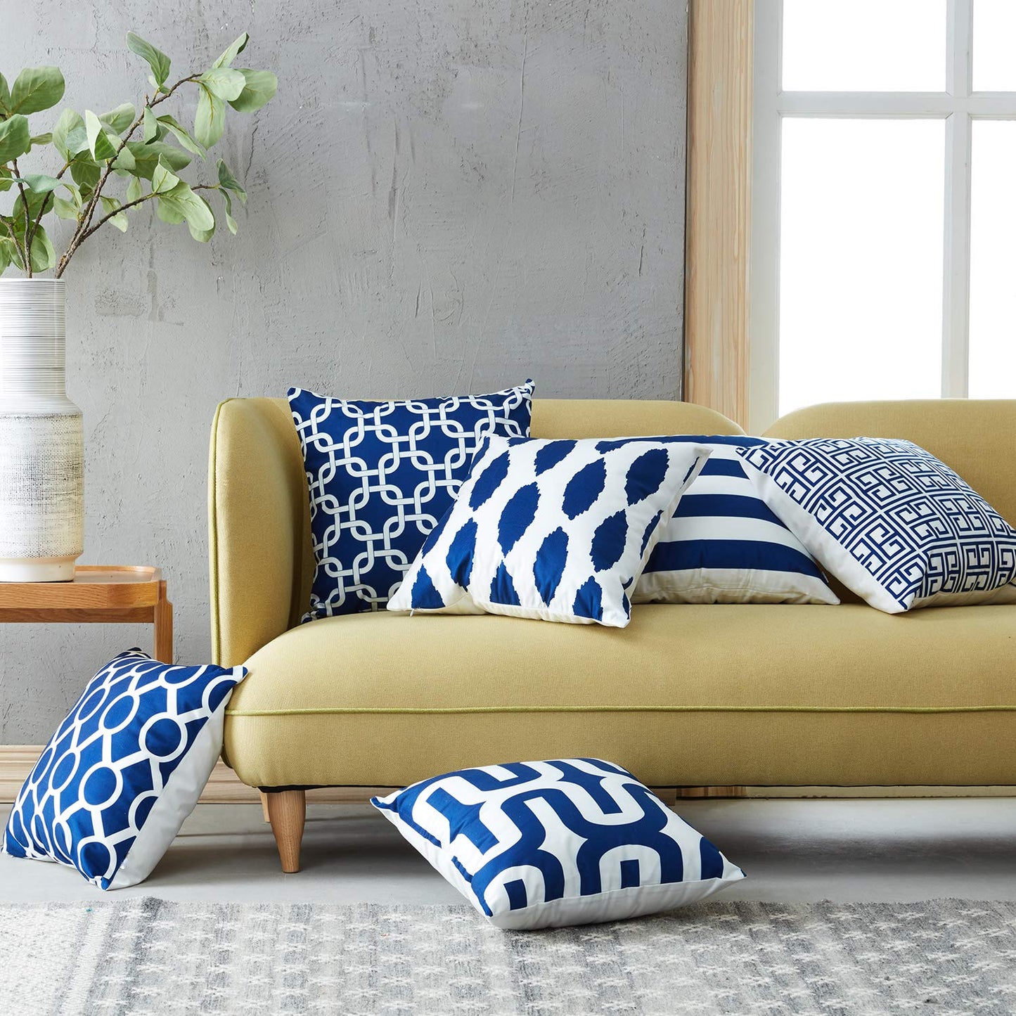 Contemporary Design Navy Blue Geometric Collection