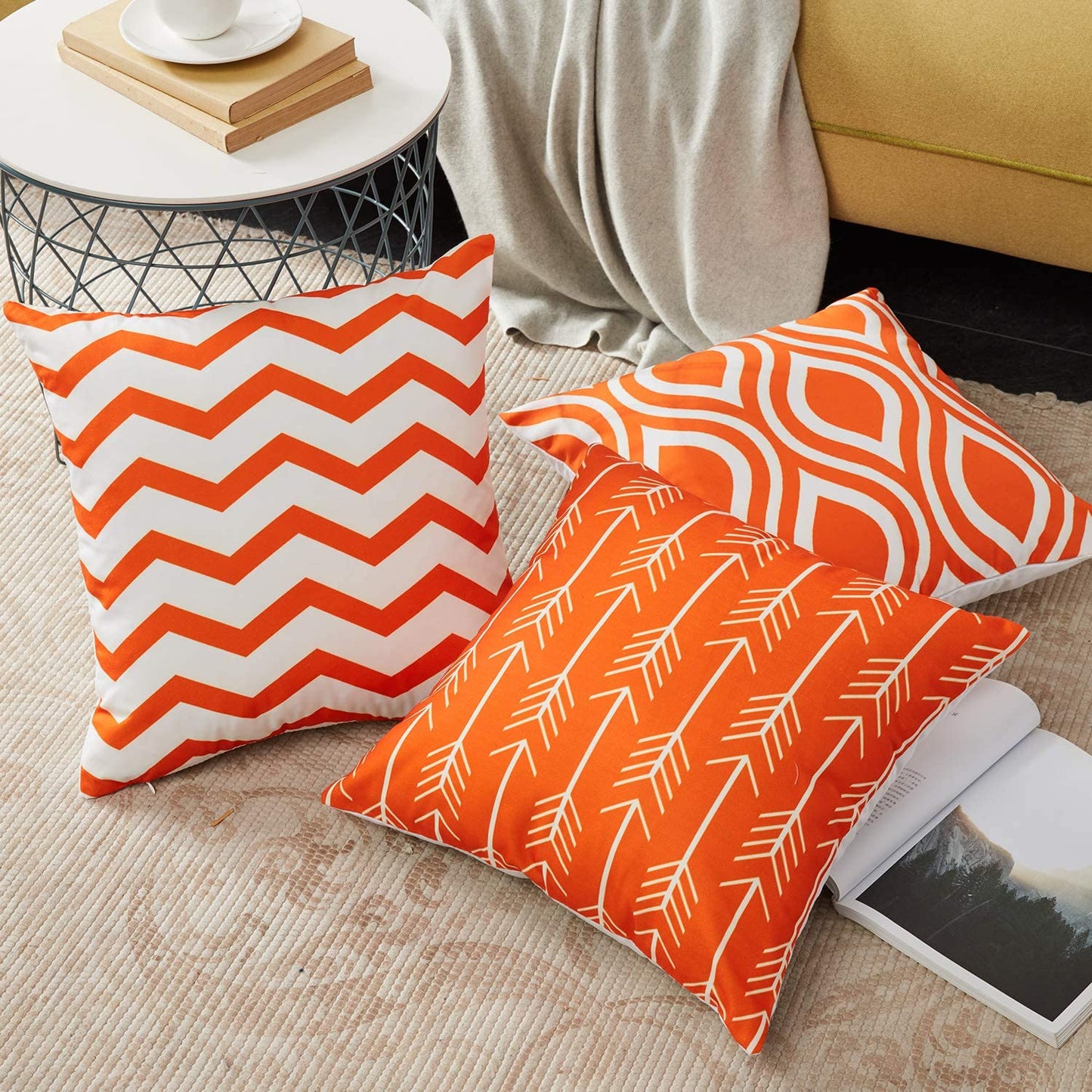 Citrus Range Throw Pillow Covers - Orange