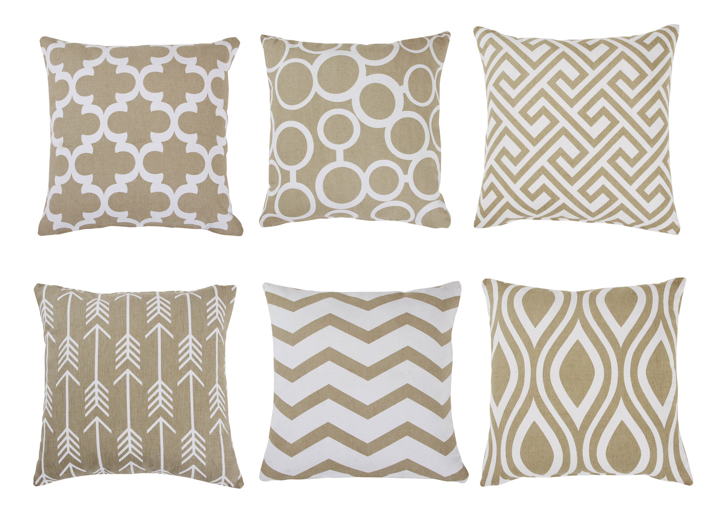 Light brown geometric cushion covers