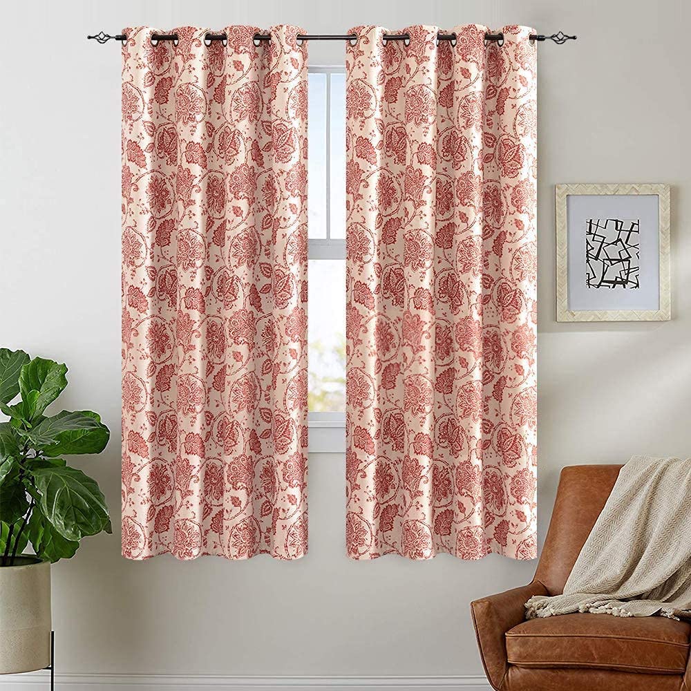 Curtains scroll RED 5 FT