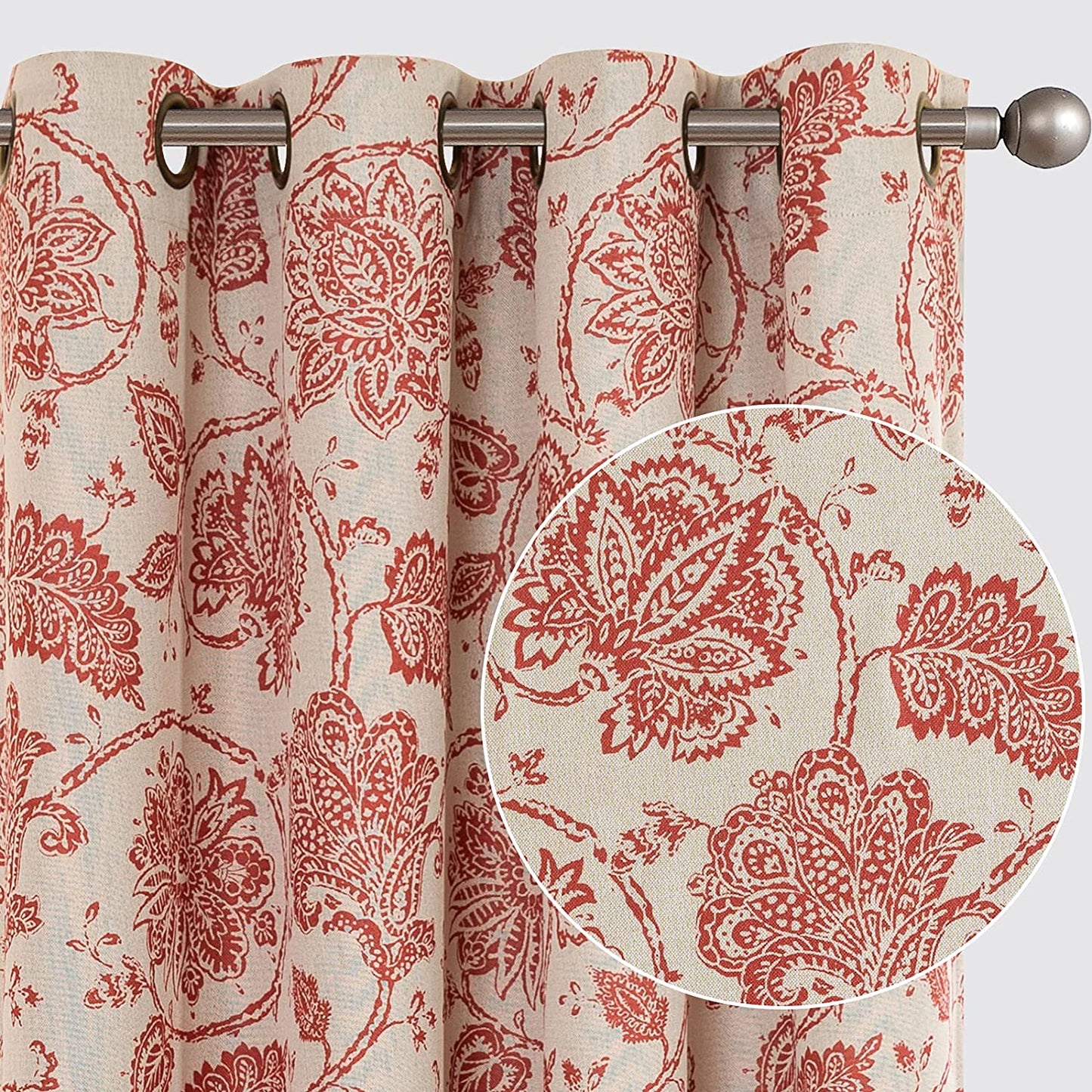 Curtains scroll RED 5 FT